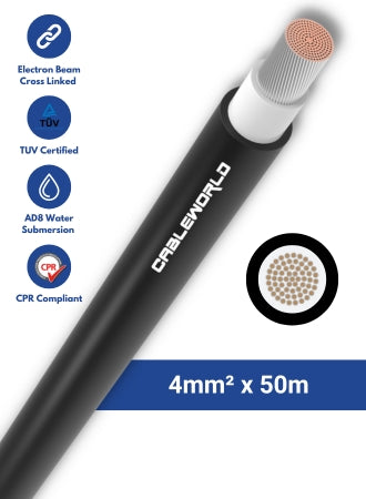 4mm2 single-core 50m - Black (Pack of 10)
