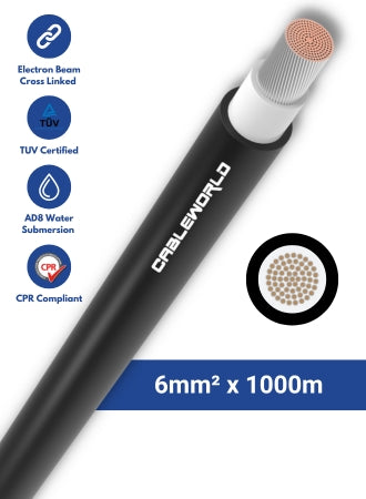 6mm2 single-core DC cable 1000m - Black